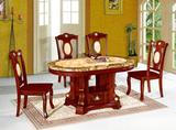 欧式大理石橡木圆餐桌 大理石椭圆桌实木家具 小户型客厅简约时尚