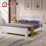 白色家具实木床1.8米1.5米储物床高箱气压床水曲柳双人床厚重款床
