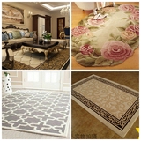 欧式大客厅茶几卧室床边简约现代中式手工羊毛混纺地毯长方形定制