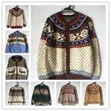冬装日本制Vintage复古古着孤品羊毛衣男女中性摩天轮套头开衫