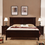 美式乡村实木床橡木床双人床简约现代1.51.8米卧室家具复古美式床