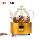 新功Q6 圆形迷你电陶炉茶炉玻璃壶煮茶器　大功率进口技术烧水壶