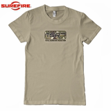 神火SureFire TSR纯棉吸汗轻薄圆领短袖T恤卡其色、沙漠色美国产