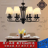 新中式客厅吊灯复古美式铁艺卧室吊灯现代简约茶室餐厅书房吊灯具