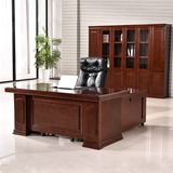 高档办公家具老板桌 简约大班台 实木贴皮总裁主管桌 油漆办公桌