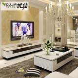 现代简约欧式小户型大理石茶几电视柜套装组合整装 客厅成套家具