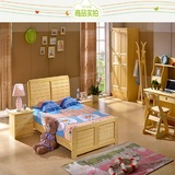 深圳/广州1.8米实木床原木色单人儿童床1.5松木双人床1.2米单体床