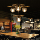 现代餐厅简约创意个性灯具 美式loft工业玻璃罩飞碟铁艺魔豆吊灯