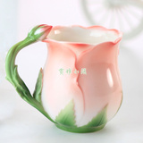 【天天特价】创意咖啡杯欧式法兰彩高档陶瓷水杯结婚生日情人礼物