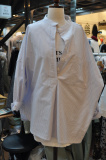 韩国代购2016春夏装新品气质小立领条纹BF风宽松蝙蝠袖衬衫女