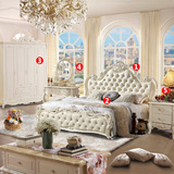 韩艺居欧式床衣柜床头柜梳妆台卧室五件套装组合卧室组合成套家具