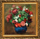 花卉花瓶志明原创纯手绘油画古典欧式客厅厨房挂画可定制手工油画
