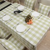 全棉桌布餐桌布台布防尘布椅套布艺韩式田园绿色格子长方形小清新