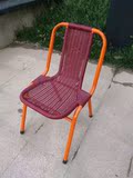 AA烤漆铁艺37cm高塑料藤条手工编织小藤椅子户外休闲便携椅小凳子