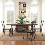 做旧复古实木餐桌长方形餐桌椅组合美式铁艺会议桌宜家大班台6人