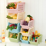 塑料可叠加储物收纳架整理架厨房水果蔬菜置物架杂物收纳筐收纳篮