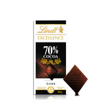100%正品Lindt瑞士莲进口特醇排装70%可可黑苦巧克力100g零食美食