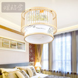 中式羊皮纸吊灯日式客厅餐厅卧室酒店客房仿古竹艺古典茶楼工程灯