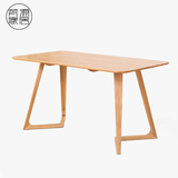 创意原木北欧宜家餐桌实木餐桌椅组合白橡木餐厅一桌六椅家具