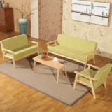 日式三人实木沙发组合北欧单人沙发椅简约现代双人沙发布艺沙发