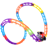创意儿童拼装轨道翻滚小火车带轨道百玩具益智赛车电动小汽车玩具