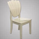 创意椅子实木餐椅简约时尚白色钢琴烤漆家用客厅椅子荷花造型定制