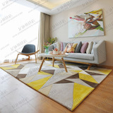 简约现代客厅地毯茶几沙发地毯欧式样板间卧室床边长方形地毯定制