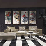 十千新中式现代简约餐厅荷花装饰画客厅卧室壁画饭厅沙发玄关挂画