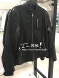 H&M HM男装专柜正品代购 8月 黑色小立领仿皮夹克外套 7折0394875