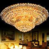 LED金色客厅灯圆形水晶灯吸顶灯饰卧室大厅大气欧式酒店工程灯具