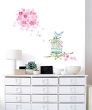韩国自贴墙贴纸 客厅卧室电视墙壁贴画装饰贴饰 温馨浪漫鸟笼花瓣