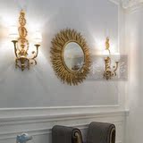 99厘米圆形花瓣太阳镜装饰镜玄关镜浴室镜新古典现代简约美式金色