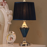 简欧美式玻璃台灯卧室床头灯 现代简约欧式客厅台灯温馨创意装饰