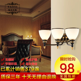 美式简约壁灯三头镜前灯卫生间浴室墙灯铁艺欧式复古卧室床头壁灯