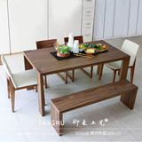 极简北欧实木餐桌椅组合 简约韩式小户型宜家长方形饭桌餐台