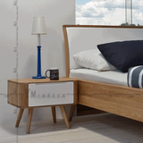 北欧日式实木橡木卧室家具储物柜收纳柜床边柜床头柜一抽屉床边柜