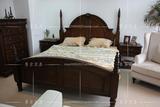 美式乡村全实木双人床1.5 1.8米雕花柱子床上海卧室复古家具定做
