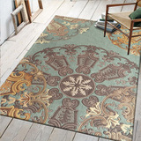 定做欧美式地中海新古典简约后现代羊毛混纺卧室客厅地毯绿地垫