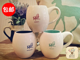 包邮 外贸出口美式 陶瓷马克杯 咖啡杯 手绘陶瓷杯子 韩式 牛奶杯