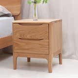 北欧日式纯全实木床头柜白橡木卧室家具储物柜j简约环保二斗柜特