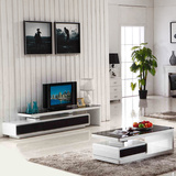 电视柜组合茶几电视柜组合套装现代简约客厅家具钢化玻璃可伸缩