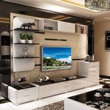 现代简约客厅家具地柜墙小户型创意钢化玻璃烤漆伸缩电视柜组合