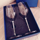施华洛钻石水晶红酒杯套装 刻字葡萄酒杯创意高脚杯 结婚生日礼物