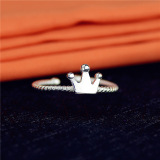 万万乘925纯银 气质时尚女皇冠戒指 女王戒指 首饰品送女友