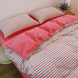 春秋超柔活性全棉磨毛四件套加厚 床上简约四件套床单1.5/1.8米