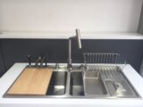 普乐美水槽 CM901 厨房洗菜盆 304不锈钢水槽 双槽带垃圾桶刀具