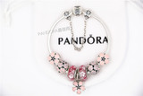 欧美代购正品PANDORA潘多拉-成品粉色樱花手链系列配粉色琉璃珠