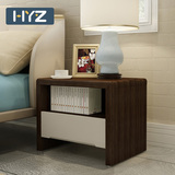 HYZ北欧现代水曲柳实木床头柜 白色烤漆宜家卧室带抽屉储物柜