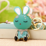水晶水钻可爱小兔子汽车钥匙扣女包挂件钥匙链圈饰品韩国创意礼品