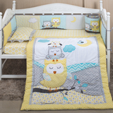 美国 婴儿床上用品套件 宝宝舒适全棉款 夹棉被套 床笠 床围 枕套
